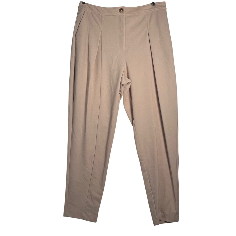 BCBGeneration Women Beige Pleated Trousers Pants‎ Size L